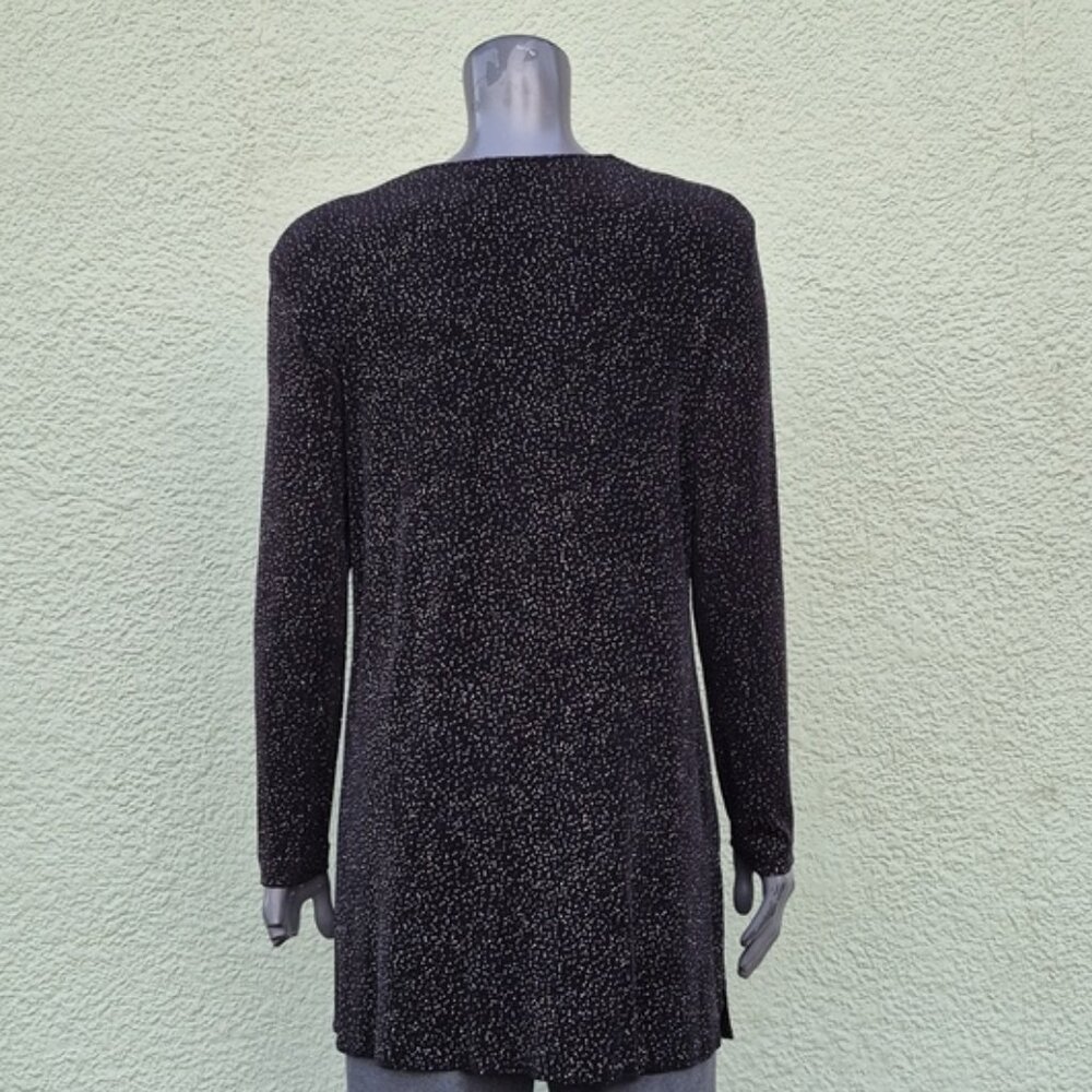 Rabbit Rabbit Rabbit Designs Ladies Black Knit Sequins Accented Button Down Top - Picture 13 of 17